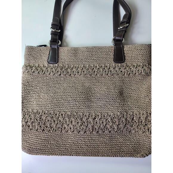 WORTHINGTON Beige Brown Woven Purse Shoulder Bag Grandma with Change Purse - Picture 13 of 15
